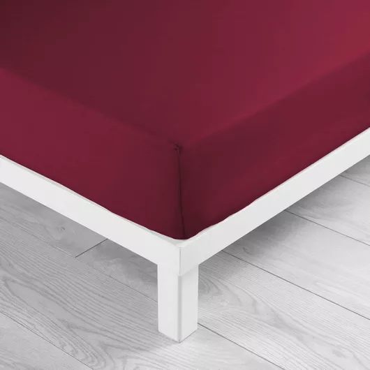 Κατωσέντονο Διπλό Βαμβακερό 160x200cm με Λάστιχο Lina Burgundy
