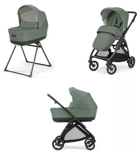 Καρότσι Μωρού Inglesina Electa 2024 Duo Σύστημα Μεταφοράς Murray Green / Total Black από Νεογέννητο