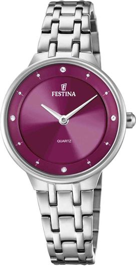 Γυναικείο Ρολόι Festina F20600 / 2 με Μεταλλικό Μπρασελέ Ασημί
