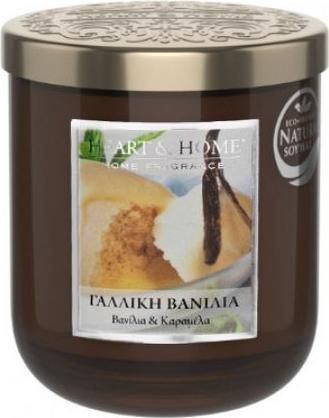 Αρωματικό Κερί Heart & Home Σόγιας σε Βάζο Γαλλική Βανίλια 115gr