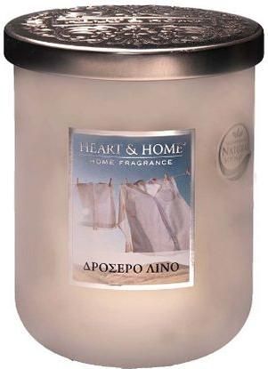 Αρωματικό Κερί Heart & Home Σόγιας σε Βάζο Δροσερό Λινό Μπεζ Μεσαίο 115gr