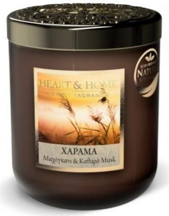 Αρωματικό Κερί Heart & Home Σόγιας σε Βάζο Χάραμα 115gr