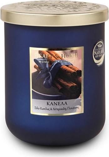 Αρωματικό Κερί Heart & Home Σόγιας σε Βάζο Κανέλα 340gr