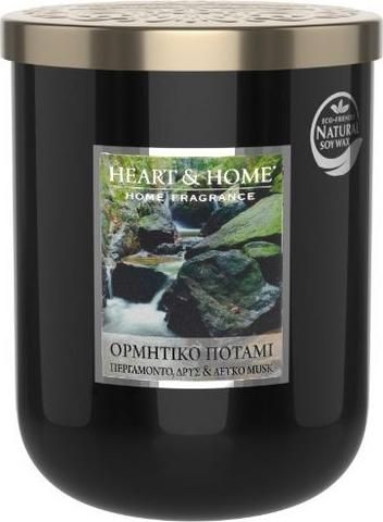 Αρωματικό Κερί Heart & Home Σόγιας σε Βάζο Ορμητικό Ποτάμι 340gr