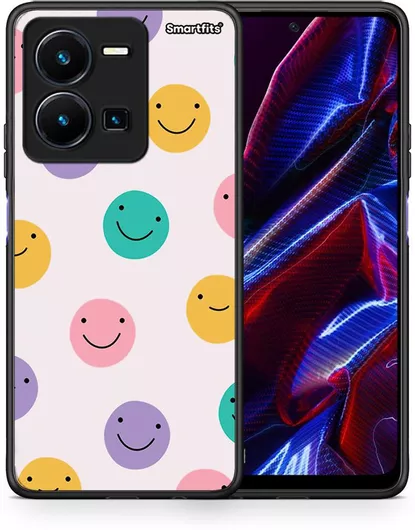 Θήκη Κινητού Smartfits Back Cover για VIVO Y22S / Y35 Πλαστικό Smiley Faces Πολύχρωμο