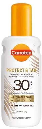 Carroten Protect & Tan Αδιάβροχη Αντηλιακή Κρέμα Προσώπου και Σώματος SPF30 σε Spray 200ml