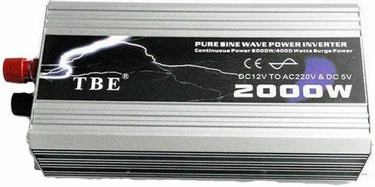 Inverter Αυτοκινήτου ΤΒΕ Καθαρού Ημιτόνου 2000W για Μετατροπή 24V DC σε 220V AC
