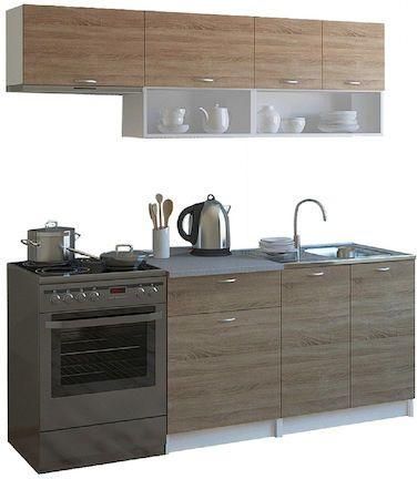 Ντουλάπια Κουζίνας HomeMarkt Κρεμαστά & Δαπέδου με Πάγκο Εργασίας 460x29.2x200cm Σετ Sonama / Λευκό