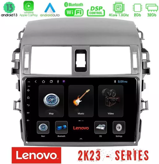 Ηχοσύστημα Αυτοκινήτου Lenovo Carpad για Toyota Corolla 2008-2010 4Core Android12 2+32GB Navigation Multimedia 9"