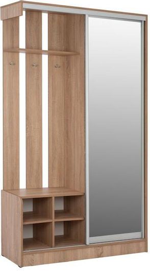 Έπιπλο Χωλ HomeMarkt με Καθρέπτη / Κρεμάστρα / Παπουτσοθήκη & Ντουλάπα Sonoma 120x45x210cm