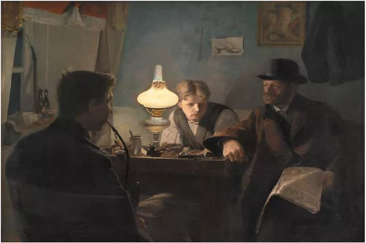 Πίνακας A Visit to a Cobbler's Workshop by L. A. Ring 150x100cm