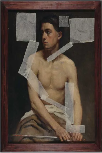 Πίνακας Seated male model holding a sword, academy study, 1874, by Albert Edelfelt 115x170cm