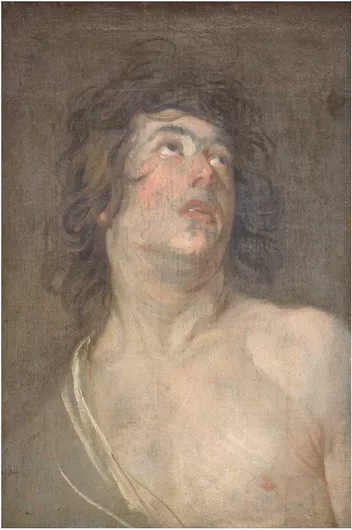 Πίνακας Studio head of a young man looking up. St.Sebastian by Anthony Van Dyck 30x40cm