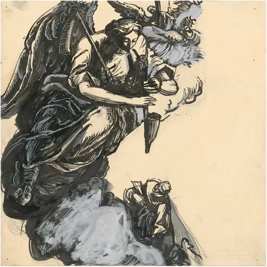 Πίνακας Angel playing bagpipes, Jan Novák 90x90cm