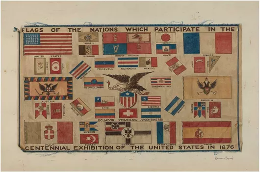 Πίνακας Centennial Textile, Flag (1935–1942) by H. Langden Brown 150x100cm