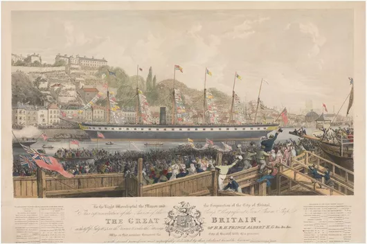 Πίνακας The Launch of the Iron Steamship 'The Great Britain' at Bristol 65x40cm