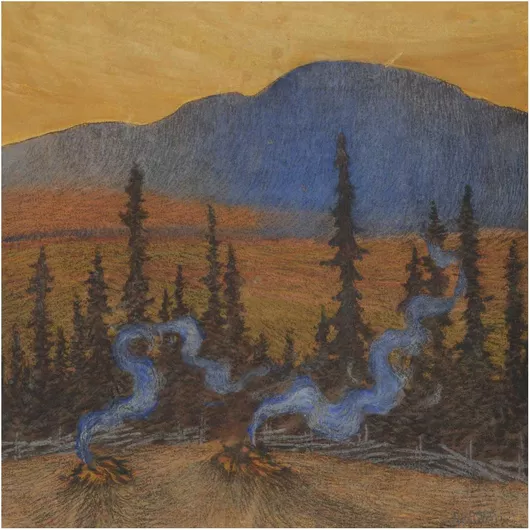 Πίνακας Autumn at Indalsliden (1889) by Helmer Osslund 80x80cm