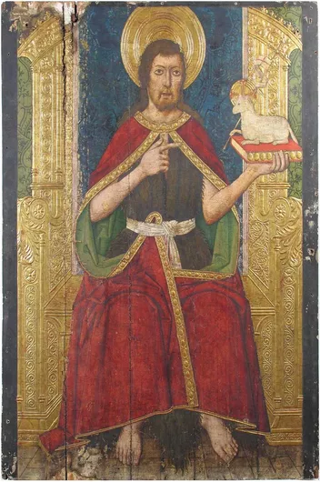 Πίνακας Panel with Saint John the Baptist Enthroned from Retable by Domingo Ram 30x40cm