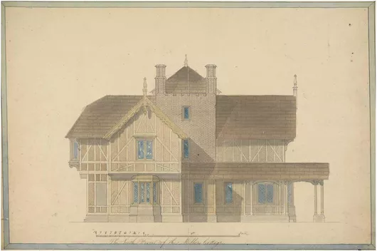 Πίνακας The Miller's Cottage at Chatsworth: South Front Elevation 65x40cm