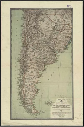Πίνακας Mapa-relieve de la República Argentina construido segun los ultimos datos y documentos ineditos de propiedad del establecimiento 60x90cm