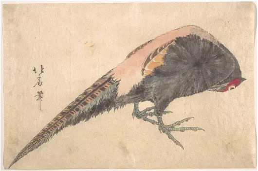 Πίνακας Hokusai (1760 - 1849) Pheasant On The Snow 150x100cm