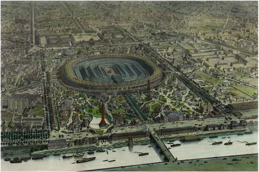 Πίνακας Official bird's-eye view of Exposition Universelle of 1867 90x60cm