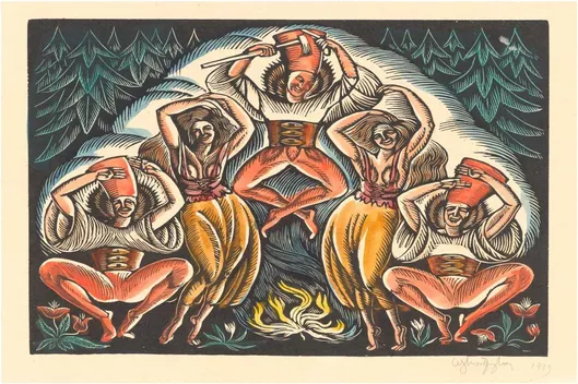 Πίνακας Dance of the robbers, Wladyslaw Skoczylas 80x50cm