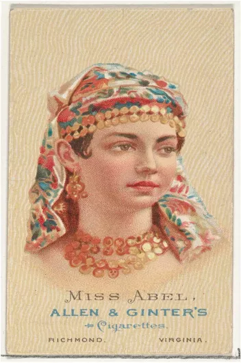 Πίνακας Miss Abel, from World's Beauties, Series 2 (N27) for Allen & Ginter Cigarettes 50x80cm