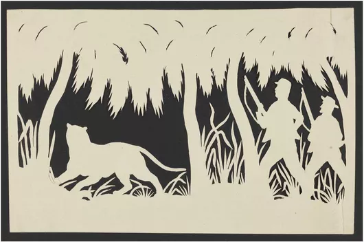 Πίνακας White Men Stalking a Tiger 90x60cm