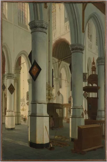 Πίνακας Interior of the Oude Kerk, Delft by Hendrick van Vliet 60x90cm