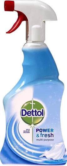 Καθαριστικό Spray Dettol Power & Fresh Γενικής Χρήσης με Απολυμαντική Δράση Crisp Linen & Aqua Sky 500ml