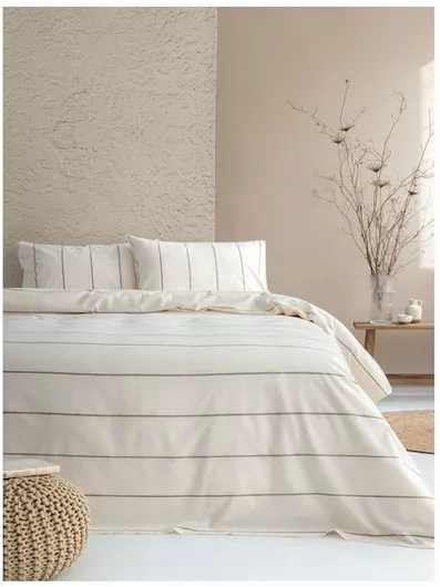 Σεντόνια Palamaiki Υπέρδιπλο 260x235cm Ριγέ Σετ 4τμχ Μπεζ