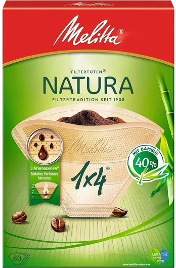 Φίλτρα Καφέ Melitta Natura 80 Χάρτινα από 40% Μπαμπού