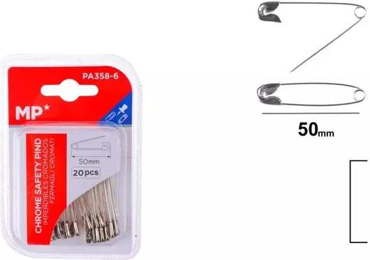 Παραμάνες Madrid Papel PA358-6 50mm Σετ 20τμχ Ασημί