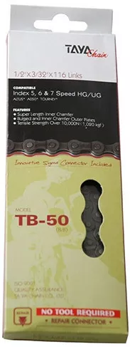 Αλυσίδα Ποδηλάτου Taya TB-50 5 / 6 / 7 Ταχυτήτων Ασημί