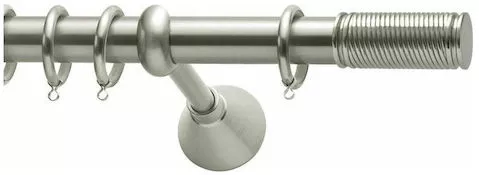 Κουρτινόξυλο Βέργας Viometale Μονό 180cm Μεταλλικό Ματ Φινίρισμα Ασημί