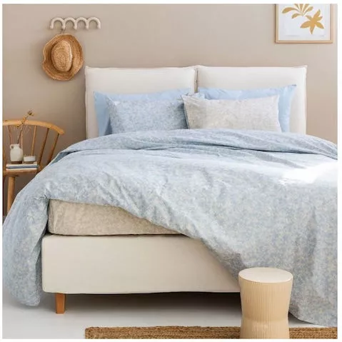 Σεντόνια Palamaiki Μονό 260x170cm Floral Βαμβακερό Σετ 3τμχ Μπεζ