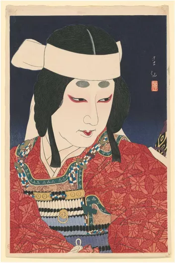 Πίνακας Actor Nakamura Shikaku II as Lady Shizuka at Horikawa Palace, from the series “Creative Prints: Collected Portraits by Shunsen” 130x200cm
