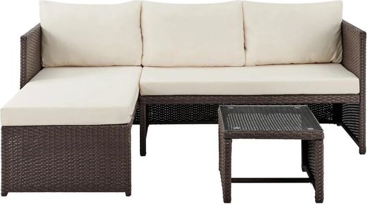 Σετ Σαλονιού Εξωτερικού Χώρου Esmarket Μέταλλο/Rattan 2τμχ Καφέ