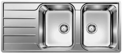 Νεροχύτης Κουζίνας Blanco Lemis 8 S-IF Ένθετος Inox Brushed 116x50cm Ασημί
