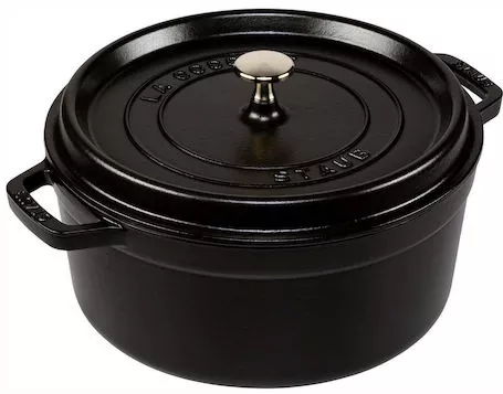 Κατσαρόλα Staub Round Cocotte Βαθιά από Μαντέμι 5.2lt 24cm Black