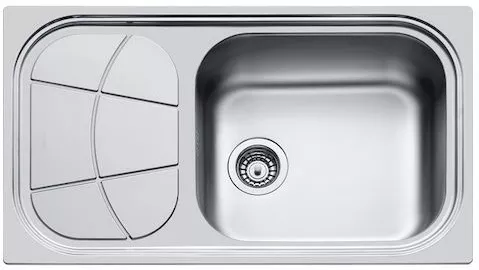 Νεροχύτης Κουζίνας Foster Big Bowl Αριστερός Ένθετος Inox Σατινέ 86x50cm Ασημί