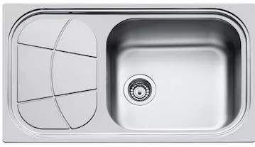 Νεροχύτης Κουζίνας Foster Big Bowl Αριστερός Ένθετος Inox Σαγρέ 86x50cm Ασημί