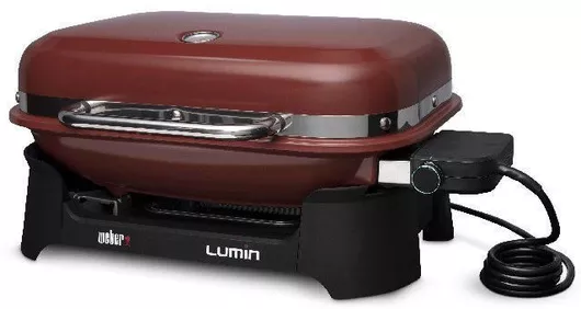 Ψησταριά Σχάρας Weber Lumin Crimson Επιτραπέζια Ηλεκτρική 2200W με Καπάκι & Ρυθμιζόμενο Θερμοστάστη 49.5x33.5cm