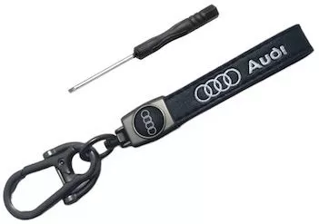 Μπρελόκ για Κλειδιά Αυτοκινήτου με Κλιπ “Audi” Δερματίνη Μαύρο