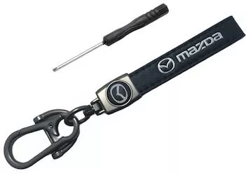 Μπρελόκ για Κλειδιά Αυτοκινήτου με Κλιπ “Mazda” Δερματίνη Μαύρο