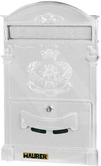 Γραμματοκιβώτιο Maurer Εξωτερικού Χώρου Μεταλλικό σε Λευκό Χρώμα 26x9x9cm