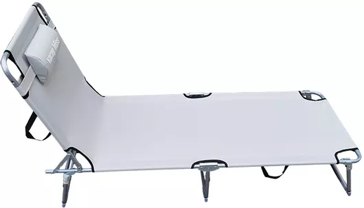 Ξαπλώστρα Παραλίας από Ατσάλι με Μαξιλαράκι 188x57x29cm Γκρι