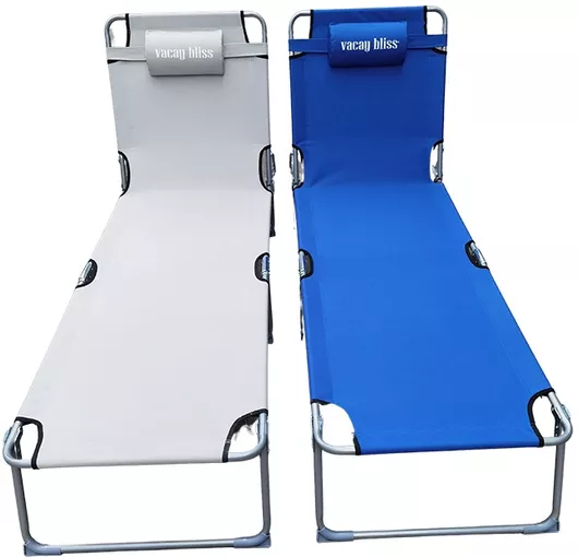 Ξαπλώστρα Παραλίας από Ατσάλι με Μαξιλαράκι 188x57x29cm Γκρι