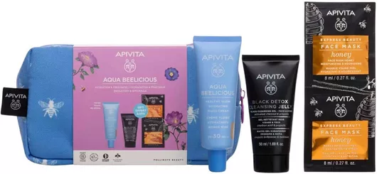 Apivita Aqua Beelicious Tinted Σετ Περιποίησης για Ενυδάτωση & Καθαρισμό Προσώπου Tinted 4τμχ
